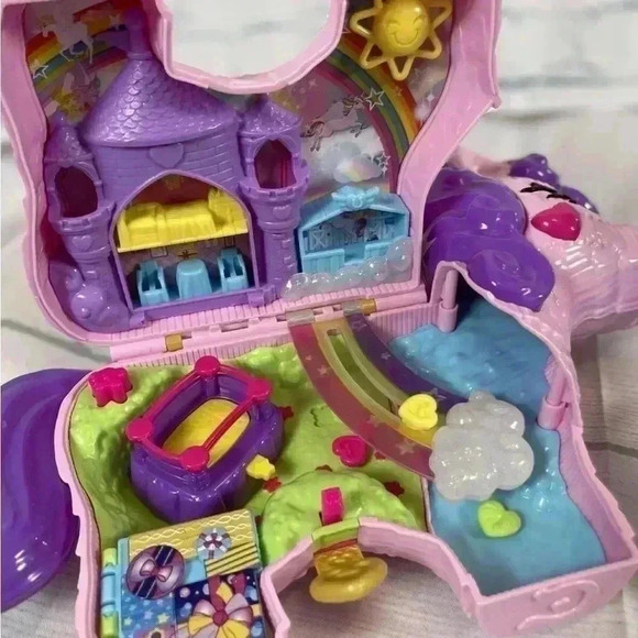 POLLY POCKET UNICORN SURPRISE CARRIER Toy & DOLPHIN Compact TRAVEL PLAY sets - Picture 13 of 16